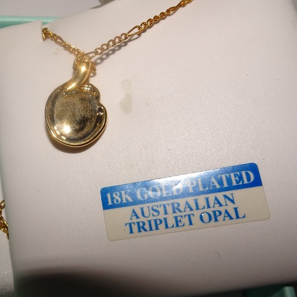 Toscow 18K G.P. Australian Triplett Opal Necklace - Picture 4 of 5